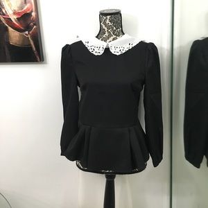 Black & white long sleeve top